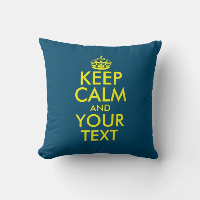Custom keep calm and carry on standard size cotton cushion (Front)