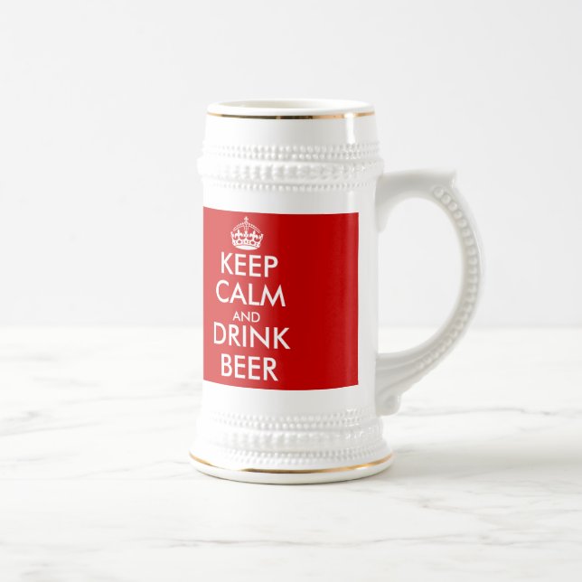 Custom Keep Calm Beer Mug | Customisable template (Right)