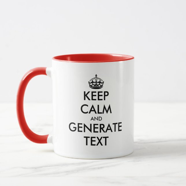Custom keep calm coffee mug text generator (Left)