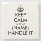 Custom keep calm funny marble stone coaster gift