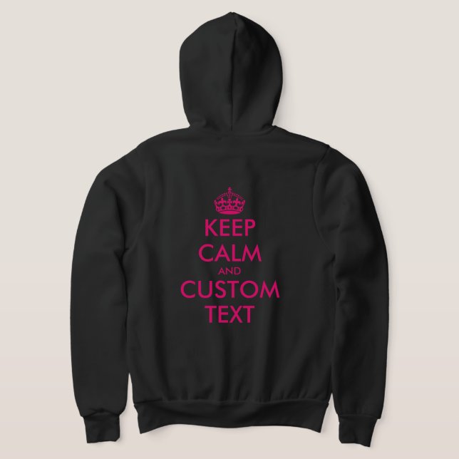 Custom keep calm funny zipper hoodie for women (Laydown Back)