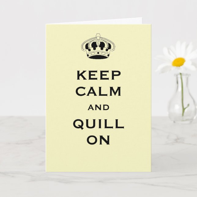  Custom, Keep Calm Light Yellow Greeting Card (Small Plant)