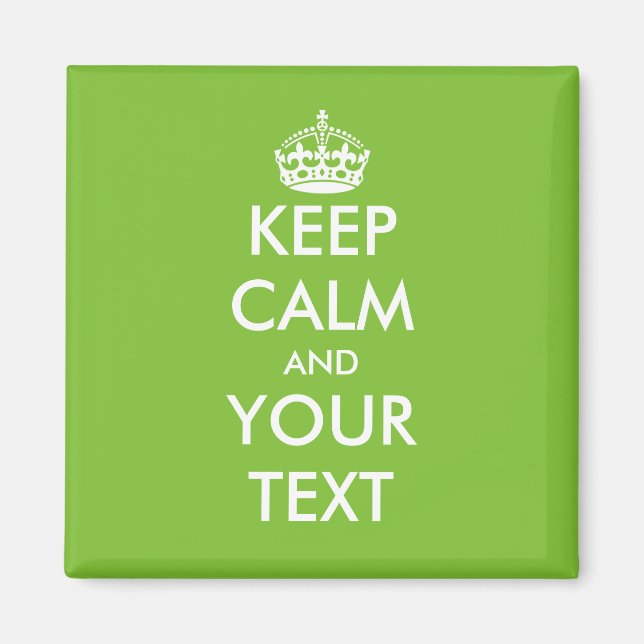 Custom Keep calm magnet for fridge | Apple green (Front)