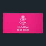Custom keep calm neon pink desk mat design<br><div class="desc">Custom keep calm neon pink desk mat design. Custom desk mat for office or work bench. Personalise with your own funny Keep calm and carry on quote. Pink and white or custom colour. Modern typography template.</div>