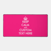 Custom keep calm neon pink desk mat design