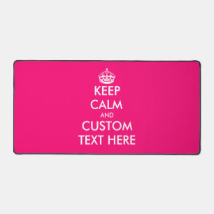 Custom keep calm neon pink desk mat design