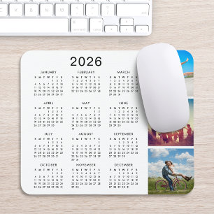 Custom Keepsake Memory Photo Collage 2021 Calendar Mouse Pad