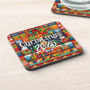 Custom Kente Cloth Holiday Coaster African