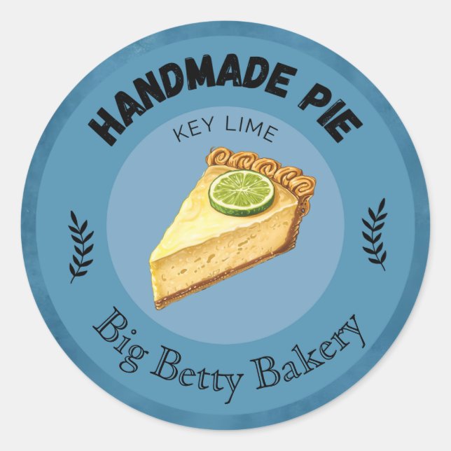 Custom Key Lime Pie Labels | Personalised Bakery P (Front)