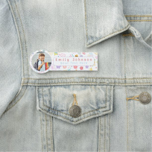 Custom Kid Name & Photo Colourful Tag
