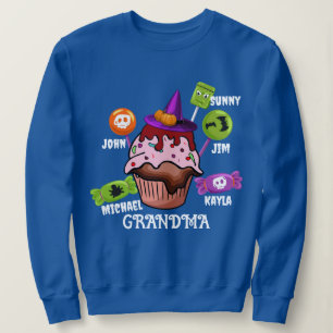Custom Kid Names Grandma Nana Halloween Candy Sweatshirt