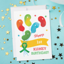 Custom Kidney Transplant Birthday Card