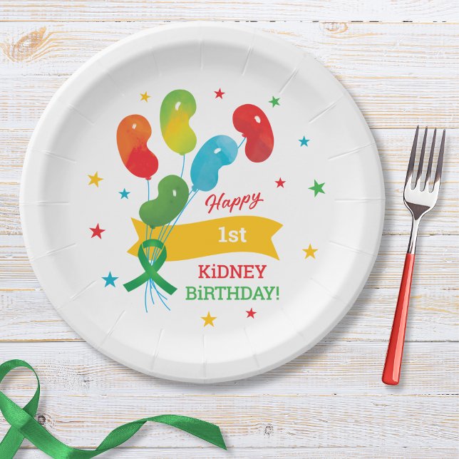 Custom Kidney Transplant Birthday Paper Plate (Creator Uploaded)
