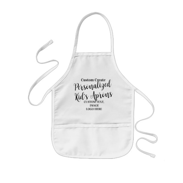 Custom Kid's Aprons, White Chef Personalised Kids Apron (Front)