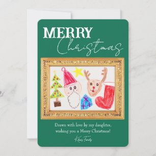 Custom Kids Art Christmas Card