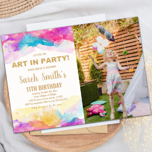 Custom Kids Art Party Invite