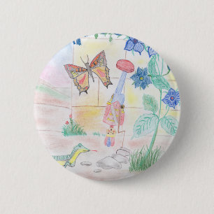 Custom Kids Artwork, Nutcracker toy, butterfly, 6 Cm Round Badge