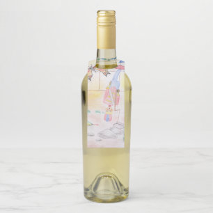 Custom Kids Artwork, Nutcracker toy, butterfly, Bottle Tag