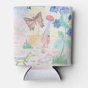 Custom Kids Artwork, Nutcracker toy, butterfly,  Can Cooler