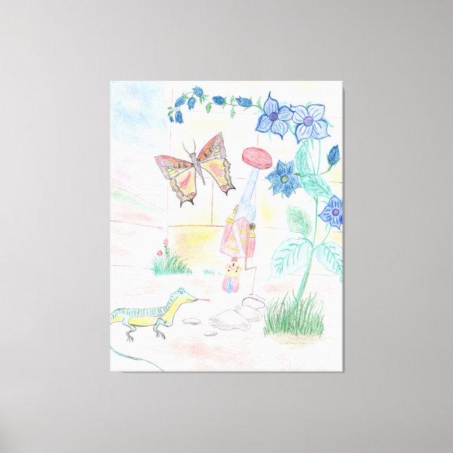 Custom Kids Artwork, Nutcracker toy, butterfly,  Canvas Print (Front)
