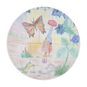 Custom Kids Artwork, Nutcracker toy, butterfly, Cutting Board