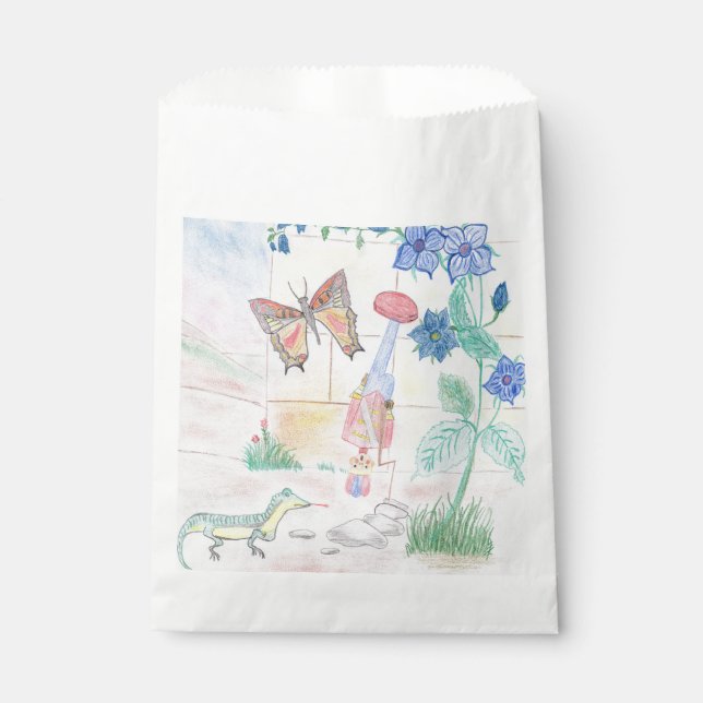 Custom Kids Artwork, Nutcracker toy, butterfly,  Favour Bags (Front)