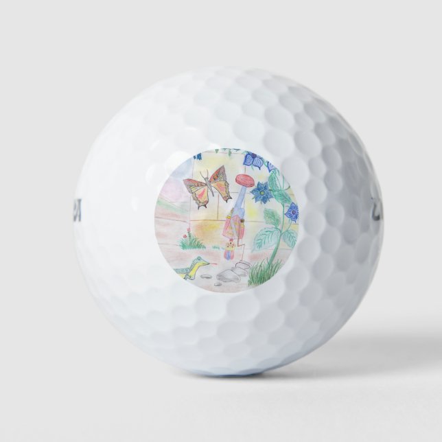 Custom Kids Artwork, Nutcracker toy, butterfly,  Golf Balls (Front)