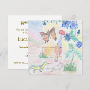 Custom Kids Artwork, Nutcracker toy, butterfly,  Invitation