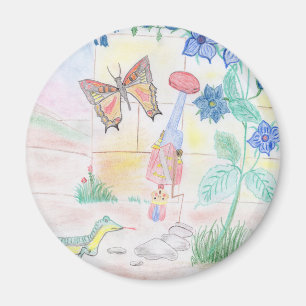 Custom Kids Artwork, Nutcracker toy, butterfly,  Magnet