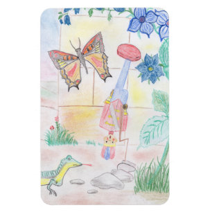 Custom Kids Artwork, Nutcracker toy, butterfly, Magnet