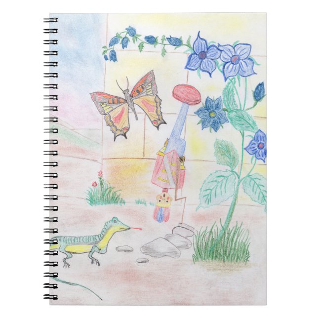 Custom Kids Artwork, Nutcracker toy, butterfly,  Notebook (Front)
