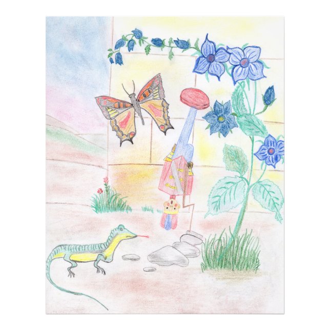 Custom Kids Artwork, Nutcracker toy, butterfly,  Photo Print (Front)