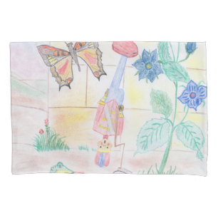 Custom Kids Artwork, Nutcracker toy, butterfly, Pillowcase