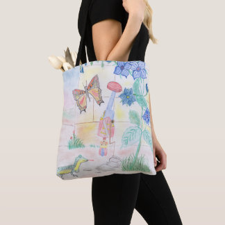 Custom Kids Artwork, Nutcracker toy, butterfly,  Tote Bag