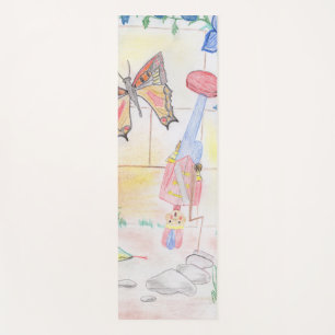 Custom Kids Artwork, Nutcracker toy, butterfly,  Yoga Mat