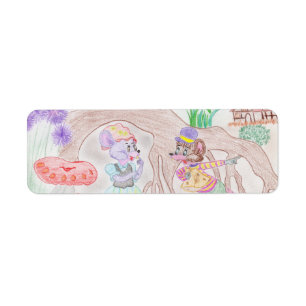 Custom Kids Artwork, two cute mouse, flowers....