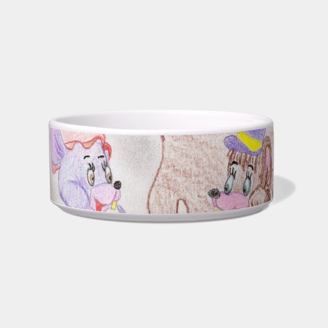 Custom Kids Artwork, two cute mouse, flowers.... Bowl (Front)