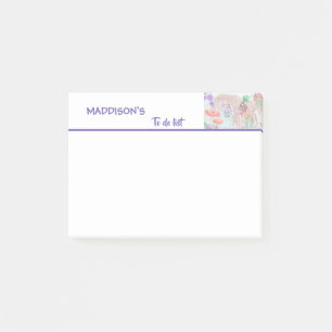 Custom Kids Artwork, two cute mouse, flowers.... Post-it Notes