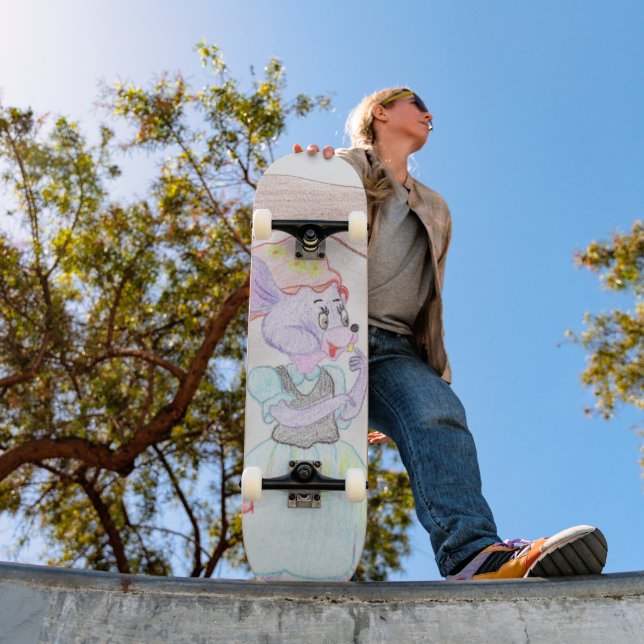 Custom Kids Artwork, two cute mouse, flowers.... Skateboard (Outdoor 1)