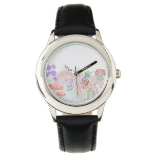 Custom Kids Artwork, two cute mouse, flowers.... Watch