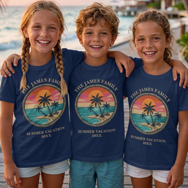 Custom Kids Beach Vacation T-Shirt (Creator Uploaded)