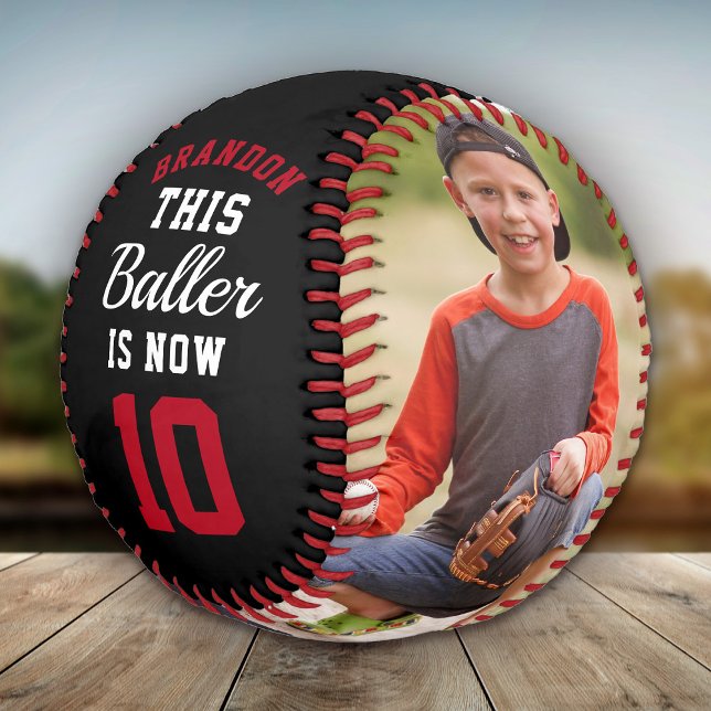 Custom Kids Birthday Age Fun Sports Photo Gift Baseball (Creator Uploaded)