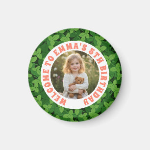 Custom Kids Birthday Round Magnet with Photo