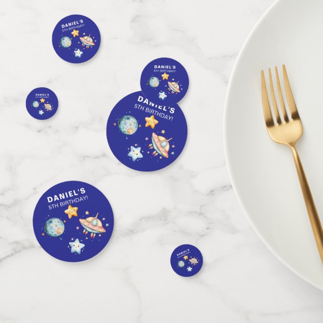 Custom Kids Birthday Space-Themed Confetti (Group)