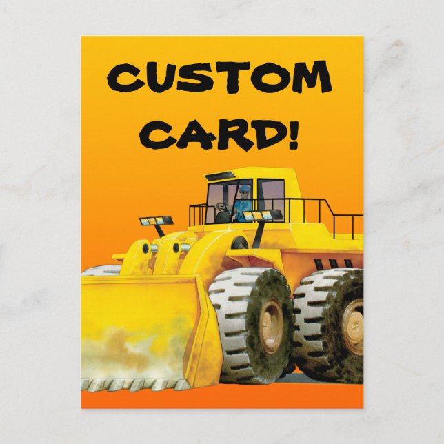 Custom Kid's Digger Postcard (Front)