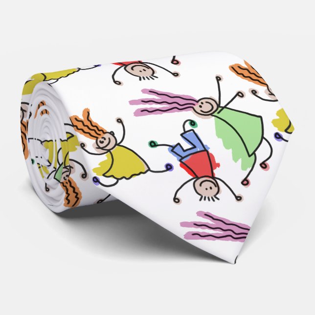 Custom Kids Drawing on  Tie (Rolled)