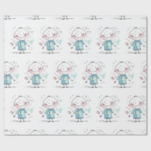 custom kids drawing wrapping paper