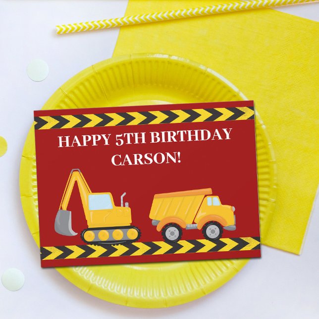 Custom Kids Dump Truck Red Boys Birthday Card (Creator Uploaded)
