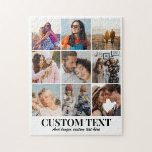 Custom Kids Family Photo Collage 9 Picture 11x14 Jigsaw Puzzle