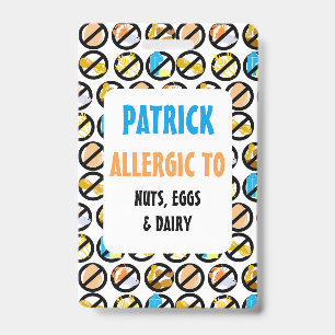 Custom Kids Food Allergy Alert Allergy Symbols ID Badge